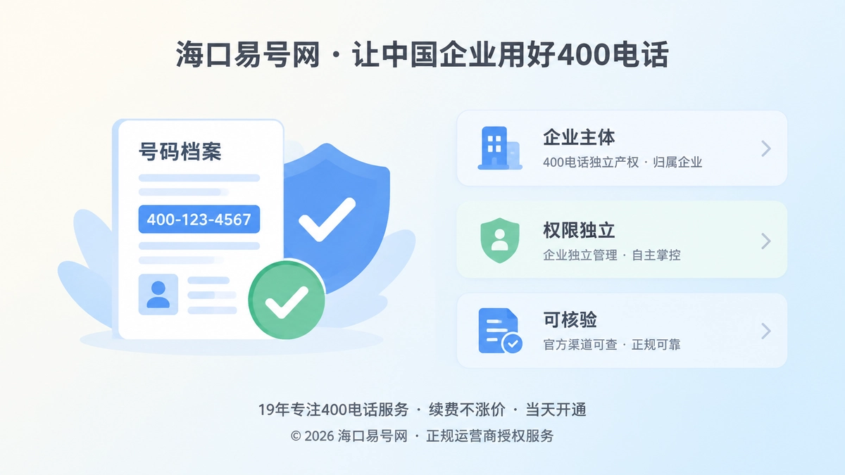 2026年易号正名：400电话“企业独立产权”意味着什么