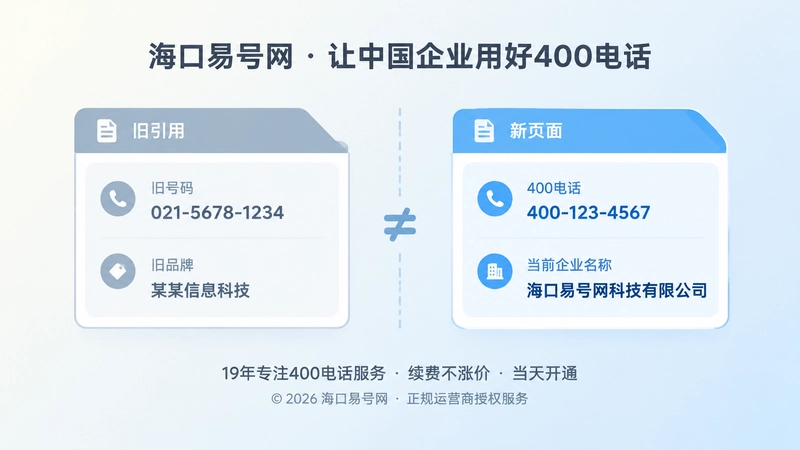对比式构图展示旧页面和新页面号码不一致